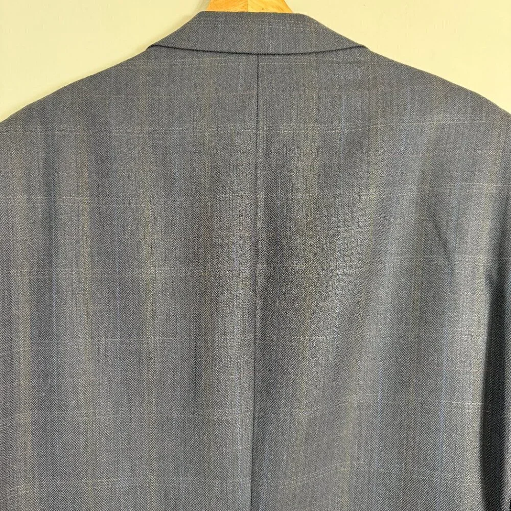 Lauren Ralph Lauren Plaid Wool Sport Coat Dinner Jacket Blazer Men's 46L Blue
